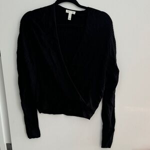 Leith Black V-Neck Sweater for Women